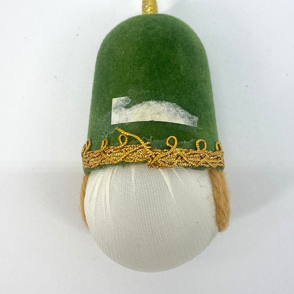 Vintage Japan Ornaments Soldier Head Nylon Felt Yarn Christmas Green Blue - Picture 11 of 15